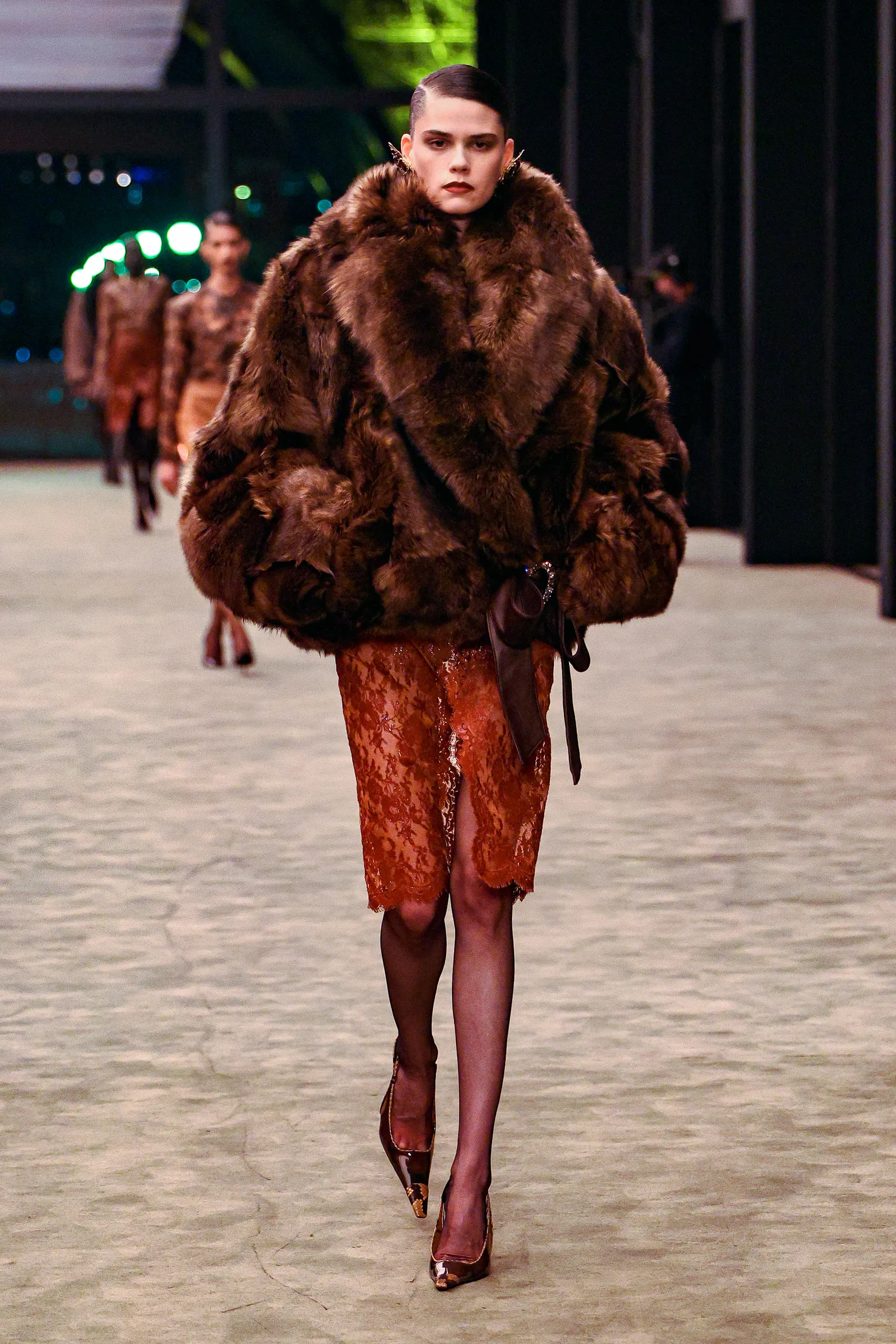 Saint Laurent's Fall/Winter 2026 Show Was a Study in Tuxedos and Waxed Lace — image 1