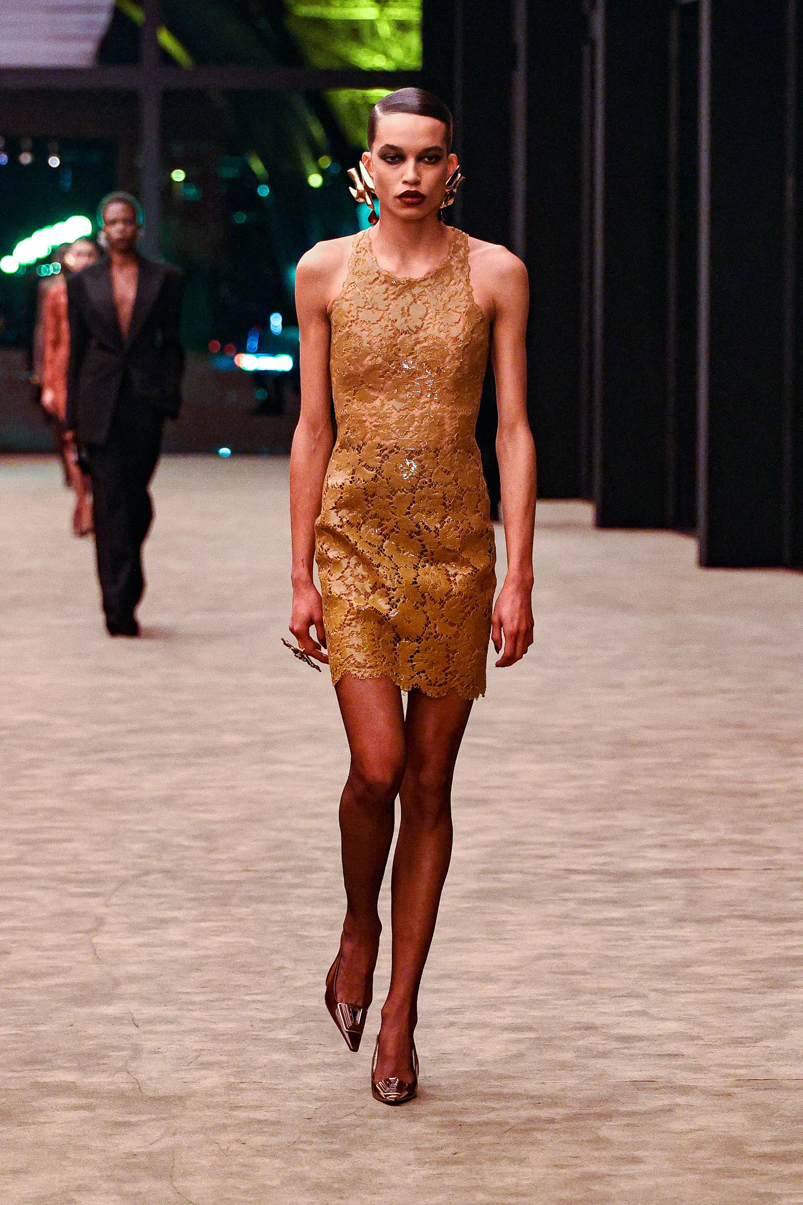 Saint Laurent's Fall/Winter 2026 Show Was a Study in Tuxedos and Waxed Lace — image 2